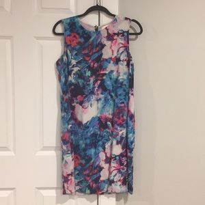 Pink, Blue & White Silk Dress